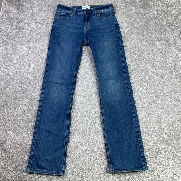 Abercrombie Kids Jeans 15/16 Long Blue Straight Adjustable Waist - Picture 1 of 10